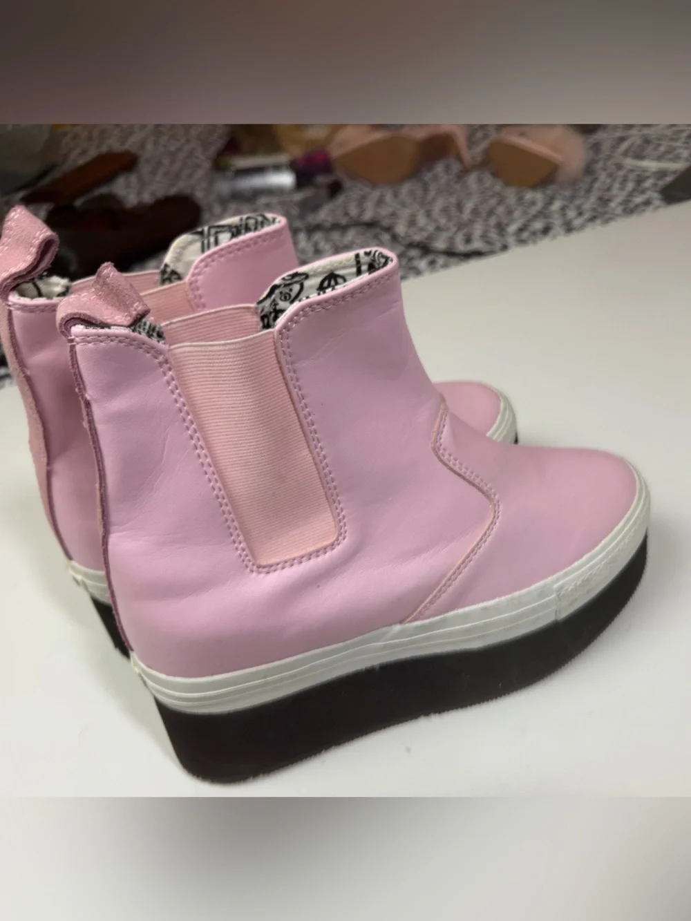 IIJIN Pink Super Chunky Platform Slip-On Sneakers/Boots 9.5-10. *FLAWS/READ*